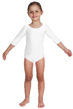 BODY DANZA LYCRA MANICA TRE QUARTI BIANCO BABY